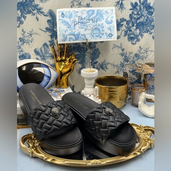 🆕 KURT GEIGER LONDON 🧿 NWOB Meena Eagle Platform Slides Sz EU 40 US 9 - Picture 3 of 15